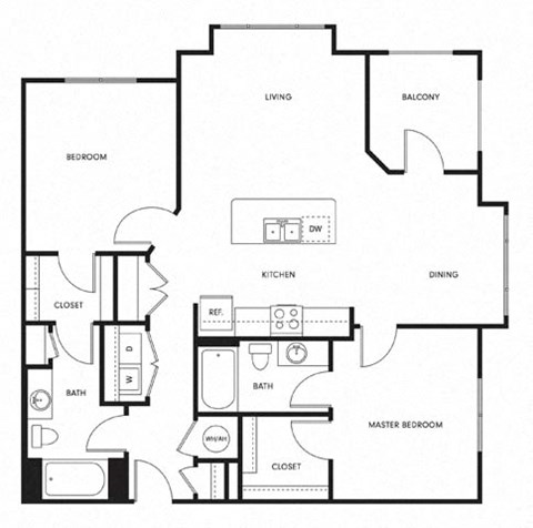 a floor plan of a house with a bedroom and a living room